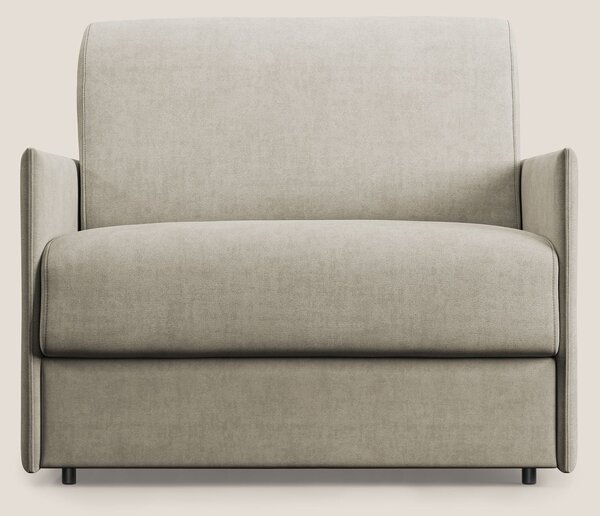 Evans poltrona letto in morbido tessuto impermeabile T02 panna