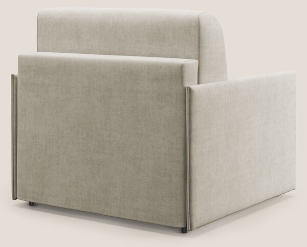 Evans poltrona letto in morbido tessuto impermeabile T02 panna