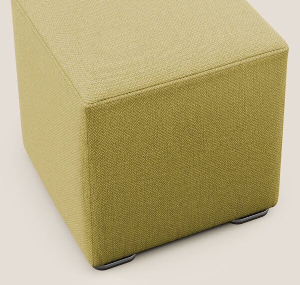 Cube pouf in tessuto morbido smacchiabile T05 giallo