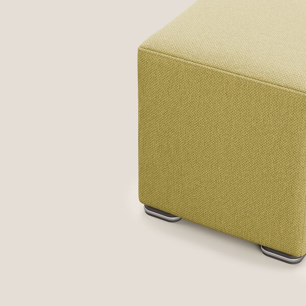 Cube pouf in tessuto morbido smacchiabile T05 giallo