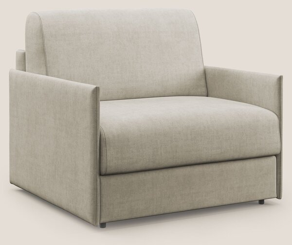 Evans poltrona letto in morbido tessuto impermeabile T02 panna
