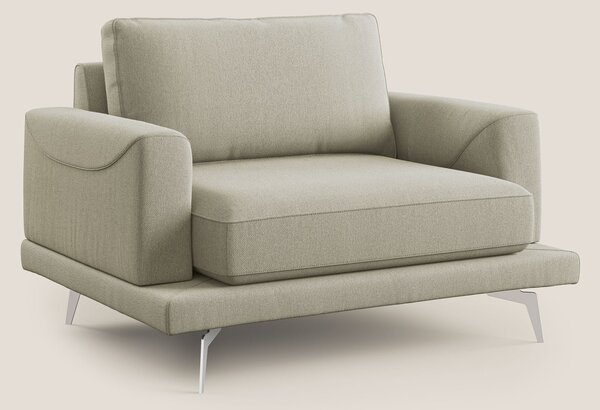 Dorian poltrona moderna in tessuto smacchiabile T05 panna