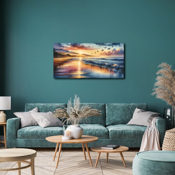 Quadro su tela – Spiaggia tranquilla al tramonto