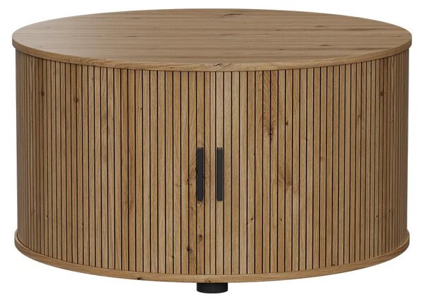 Tavolino soggiorno Vicco Selva Rovere 80 x 80 cm con porta scorrevole, Model 56360