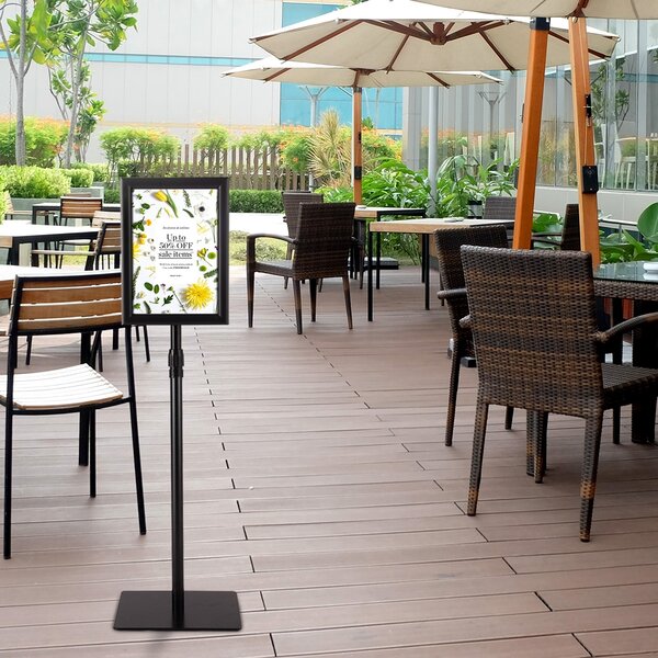 Costway A4 Espositore da terra autoportante poster stand in metallo girevole e regolabile 73,5-118cm Nero