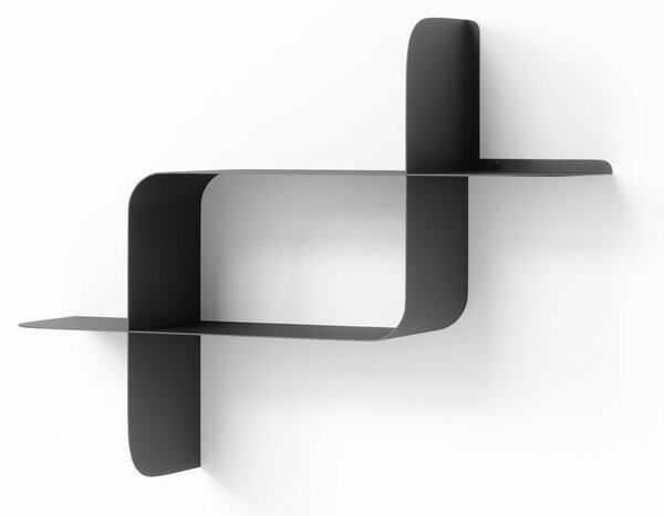 Mensole in set color nero opaco in acciaio con ripiani multipli 2 pz 62 cm Montage – Umbra
