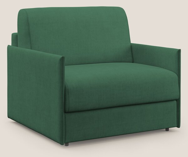 Evans poltrona letto in morbido tessuto impermeabile T02 verde