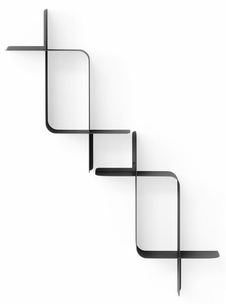 Mensole in set color nero opaco in acciaio con ripiani multipli 2 pz 62 cm Montage – Umbra