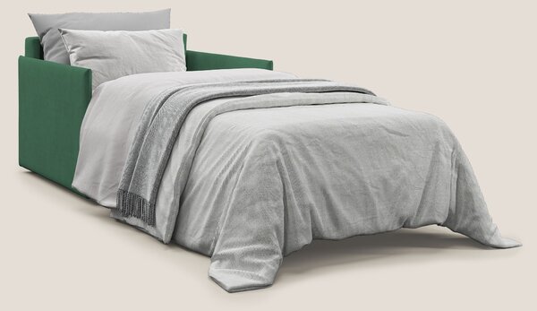 Evans poltrona letto in morbido tessuto impermeabile T02 verde