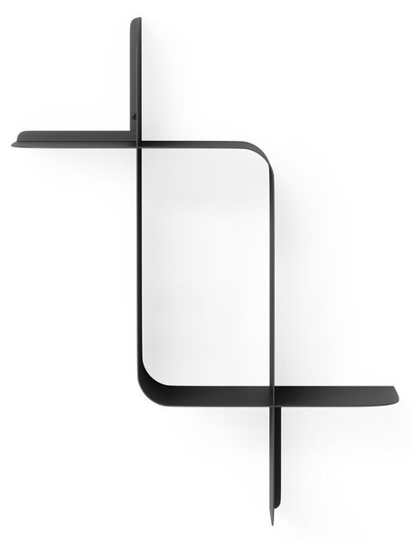 Mensole in set color nero opaco in acciaio con ripiani multipli 2 pz 62 cm Montage – Umbra