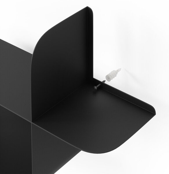 Mensole in set color nero opaco in acciaio con ripiani multipli 2 pz 62 cm Montage – Umbra