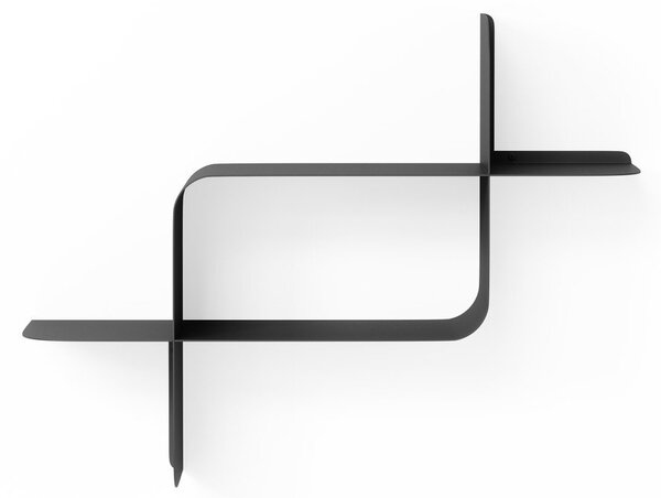 Mensole in set color nero opaco in acciaio con ripiani multipli 2 pz 62 cm Montage – Umbra