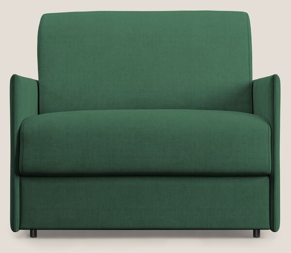 Evans poltrona letto in morbido tessuto impermeabile T02 verde