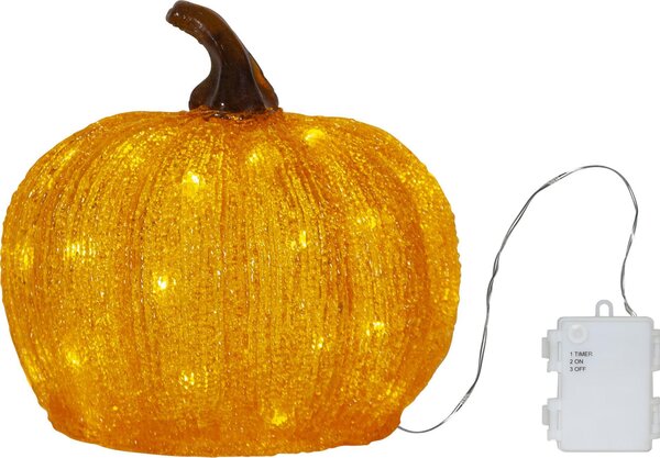 Lampada da esterno a LED Harvy a forma di zucca, arancione, Ø 20 cm, con batteria + timer