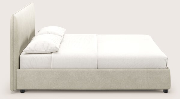 Nina letto contenitore dal design minimal in microfibra effetto pelle