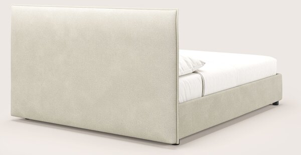 Nina letto contenitore dal design minimal in microfibra effetto pelle