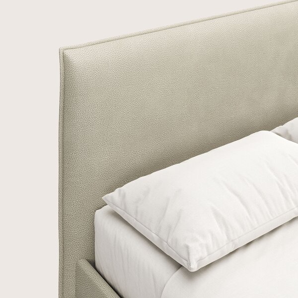 Nina letto contenitore dal design minimal in microfibra effetto pelle