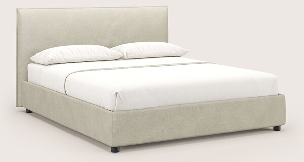 Nina letto contenitore dal design minimal in microfibra effetto pelle