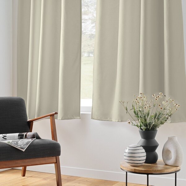 Tenda termoisolante/parzialmente oscurante beige in microfibra 135x180 cm Micropolar – douceur d'intérieur