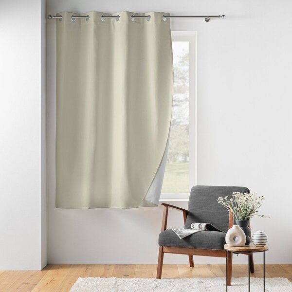 Tenda termoisolante/parzialmente oscurante beige in microfibra 135x180 cm Micropolar – douceur d'intérieur