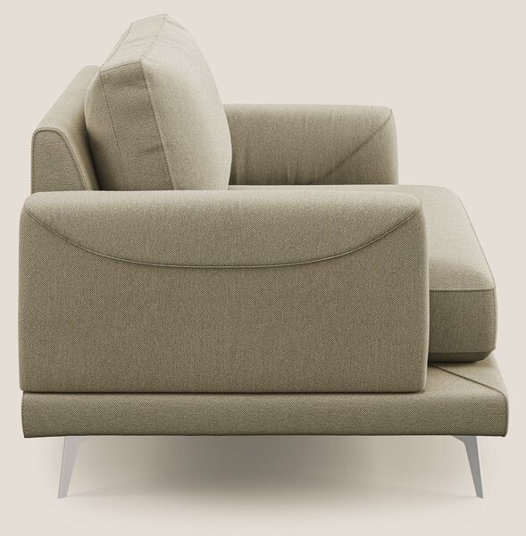 Dorian poltrona moderna in tessuto smacchiabile T05 cammello