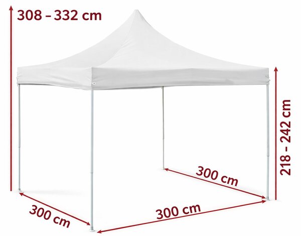 Gazebo pieghevole 3x3m ALU Standard con 4 pareti laterali chiuse - Grigio