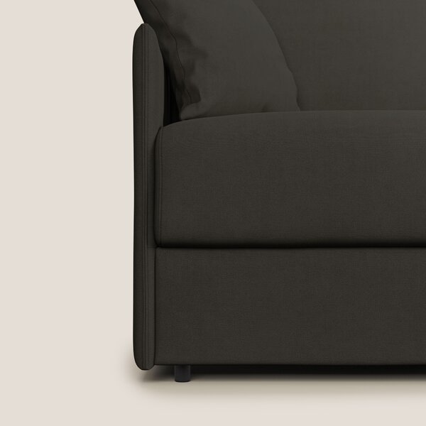 Evans Divano letto in morbido tessuto impermeabile T02 nero