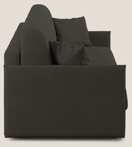 Evans Divano letto in morbido tessuto impermeabile T02 nero
