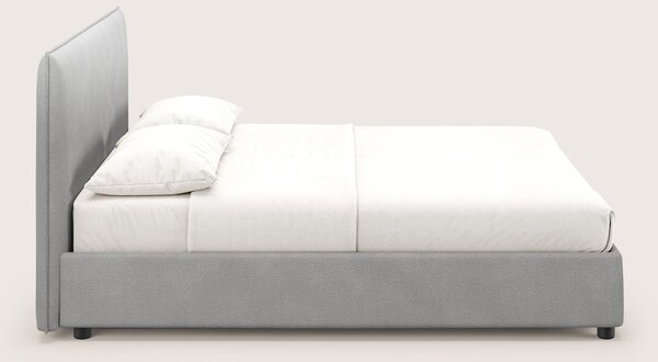 Nina letto contenitore dal design minimal in microfibra effetto pelle