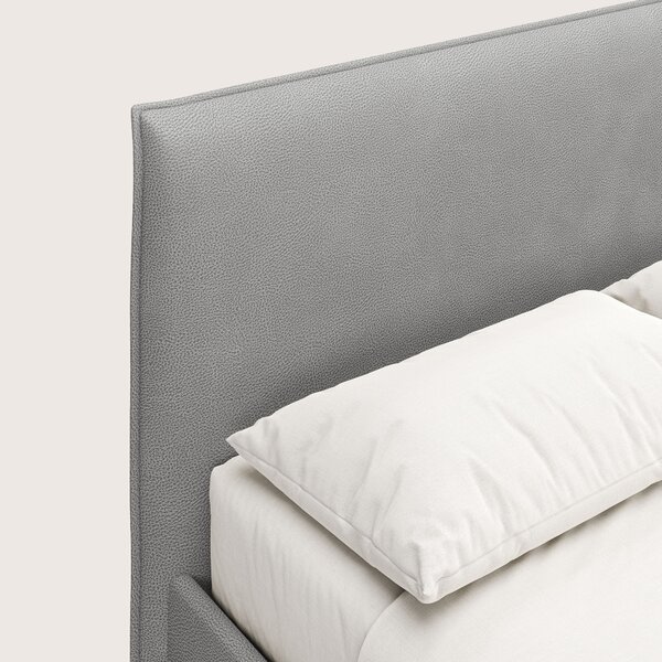 Nina letto contenitore dal design minimal in microfibra effetto pelle