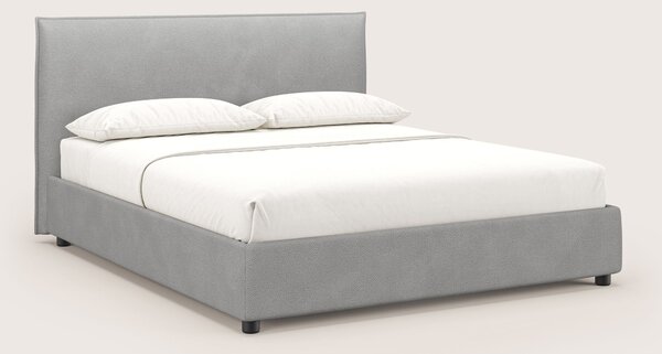Nina letto contenitore dal design minimal in microfibra effetto pelle