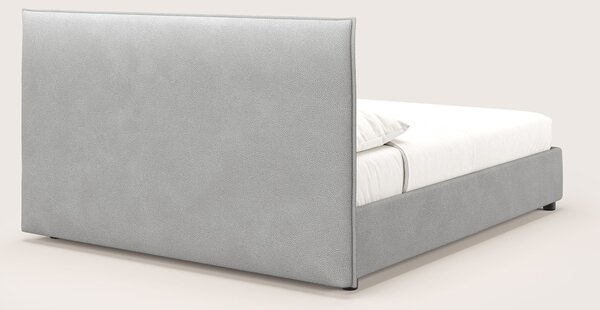 Nina letto contenitore dal design minimal in microfibra effetto pelle