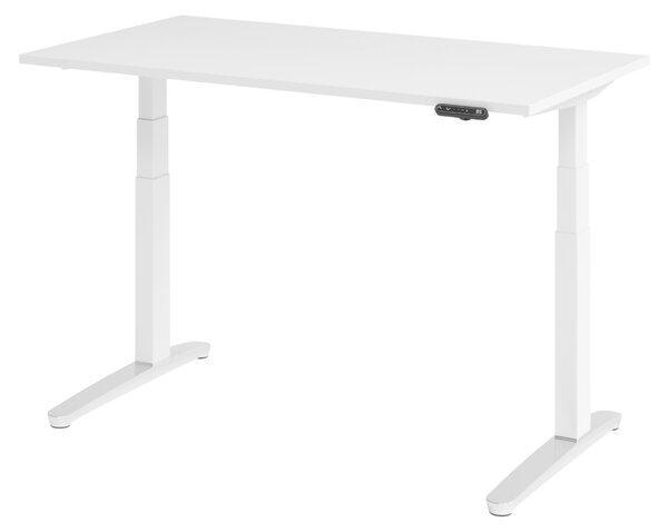 Scrivania elettrica bümö modello XBHM - Finitura: Bianco, Struttura: Bianco/Alluminio lucido, Dimensioni: 140 x 80 cm