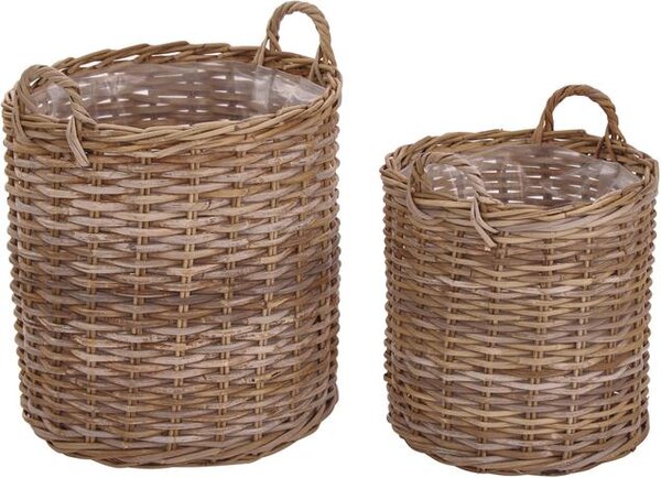 Set 2 ceste per piante in rattan Indo