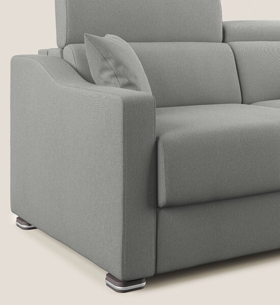Amber divano letto angolare in tessuto smacchiabile T05 grigio