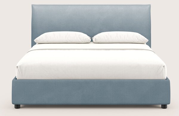 Nina letto contenitore dal design minimal in microfibra effetto pelle