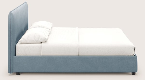 Nina letto contenitore dal design minimal in microfibra effetto pelle