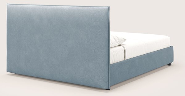 Nina letto contenitore dal design minimal in microfibra effetto pelle