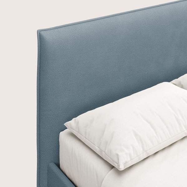 Nina letto contenitore dal design minimal in microfibra effetto pelle