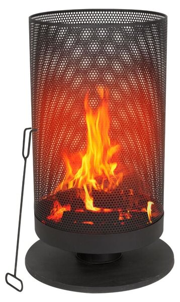 BBQ Collection cesto per il fuoco con parascintille 44,5 x 72,5 cm - stufa da patio con attizzatoio - pozzo di fuoco per esterni per giardino e patio - Acciaio al carbonio