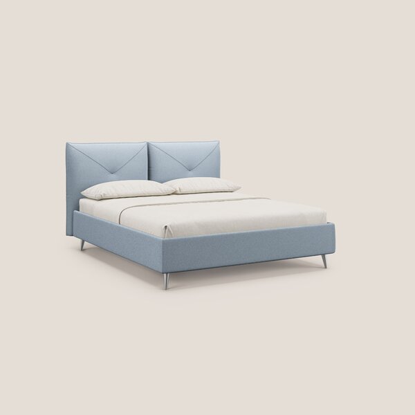 Adone letto imbottito contenitore a doppia pannellatura in bouclet imp