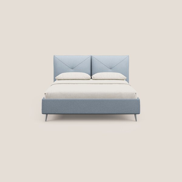 Adone letto imbottito contenitore a doppia pannellatura in bouclet imp