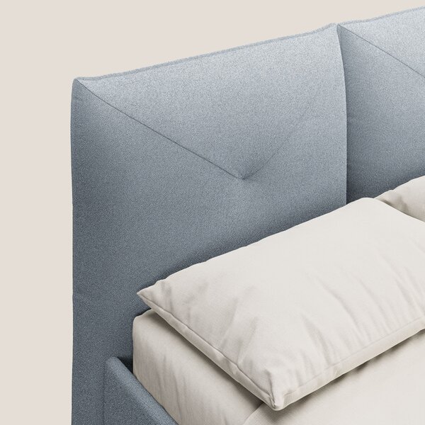 Adone letto imbottito contenitore a doppia pannellatura in bouclet imp
