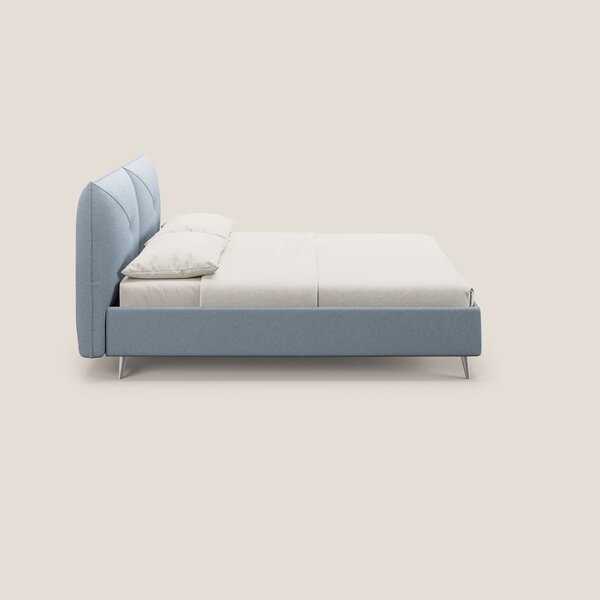 Adone letto imbottito contenitore a doppia pannellatura in bouclet imp