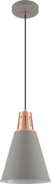 GTV - Lampada a sospensione GIANNI Lampada a sospensione Lampada da soffitto E27 grigio oro rame Paralume 22 cm regolabile in altezza Sala da pranzo Soggiorno Cucina Illuminazione moderna