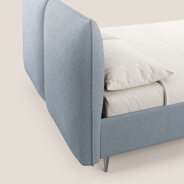Adone letto imbottito contenitore a doppia pannellatura in bouclet imp