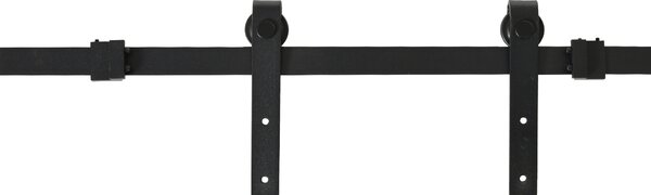 HOMCOM Kit Completo di Porta Scorrevole 183 cm, Sistema con Guida a Pavimento, Binario, Rulli e Ferramenta in Acciaio al Carbonio, per Doppia Porta Scorrevole | Aosom Italy