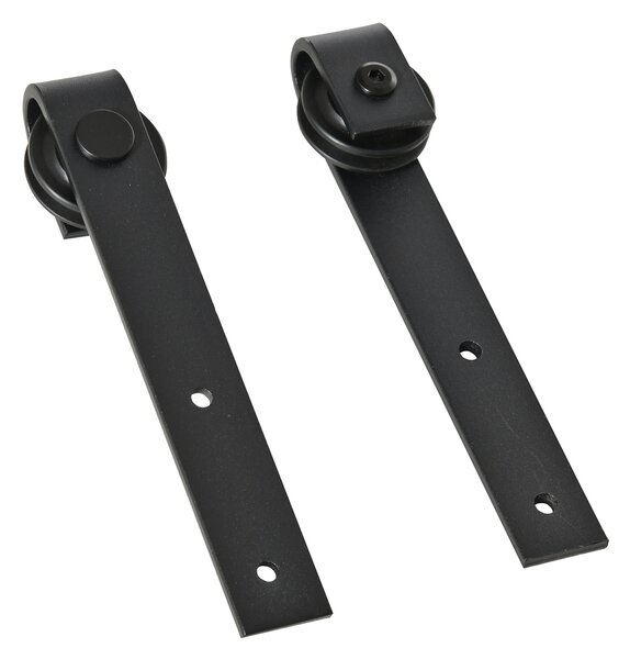 HOMCOM Kit Completo di Porta Scorrevole 200 cm, Sistema con Guida a Pavimento, Binario, Rulli e Ferramenta in Acciaio al Carbonio, per Doppia Porta Scorrevole | Aosom Italy