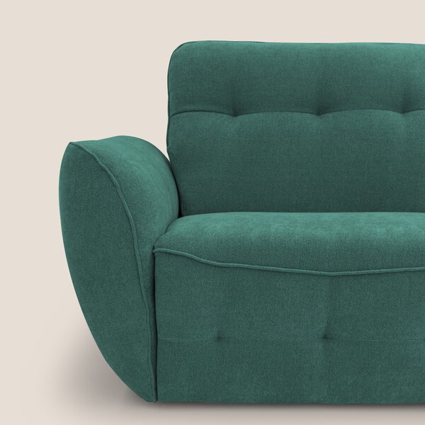 Cerbero divano angolare con pouf mobile in morbido bouclé impermeabile