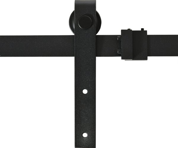 HOMCOM Kit Completo di Porta Scorrevole 183 cm, Sistema con Guida a Pavimento, Binario, Rulli e Ferramenta in Acciaio al Carbonio, per Doppia Porta Scorrevole | Aosom Italy